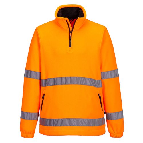 Portwest F302 Hi-Vis 1/2 Zip polár pulóver Narancs - S