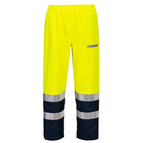 Portwest FR410 Bizflame Rain+ Hi-Vis Light Arc nadrág Sárga / Navy - S