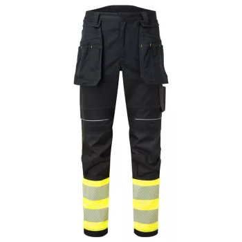   Portwest FR416 PW3 FR Hi Vis Class 1 lengőzsebes lángálló nadrág Sárga/Fekete - 28
