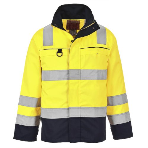 Portwest FR61 HiVis Multi-Norm kabát Sárga / Navy - S