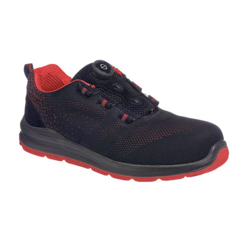 Portwest FT08 Compositelite Wire Lace Biztonsági Trainer S1P Fekete / Piros - 36