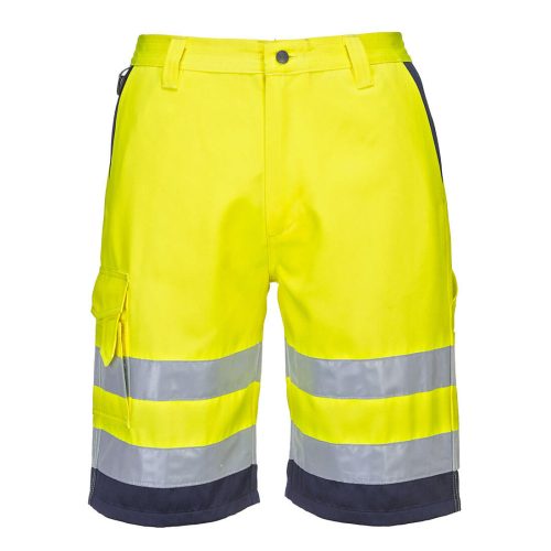 Portwest L043 Hi-Vis könnyű poli-pamut rövidnadrág Sárga / Navy - S