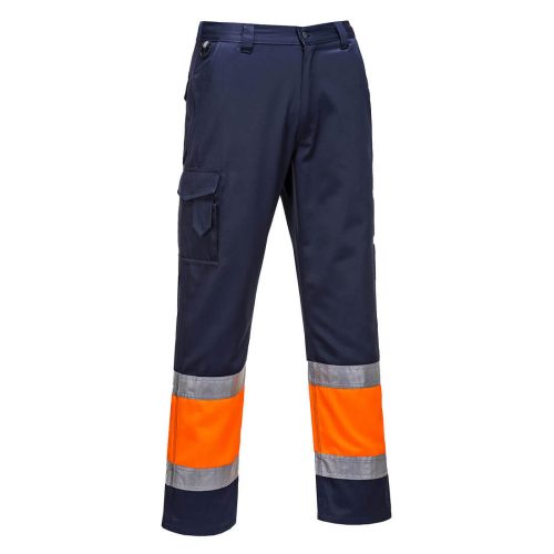 Portwest L049 Hi-Vis könnyű, kéttónusú Combat nadrág Narancs / Navy - S