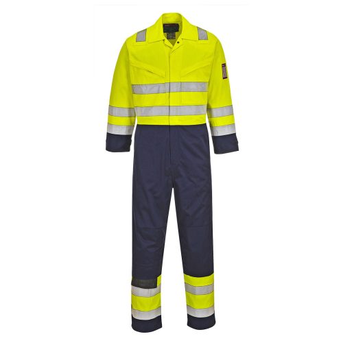 Portwest MV28 Hi-Vis Modaflame overál Sárga / Navy - S