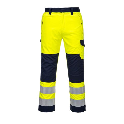 Portwest MV46 Hi-Vis Modaflame nadrág Sárga / Navy - S