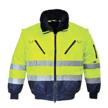 Portwest PJ50 Hi-Vis 3-in-1 Pilota kabát Sárga/Navy - S