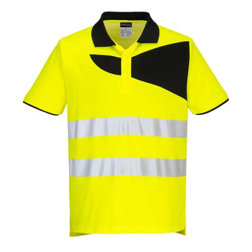 Portwest PW212 PW2 Hi-Vis Pólóing S/S Sárga / Fekete - S