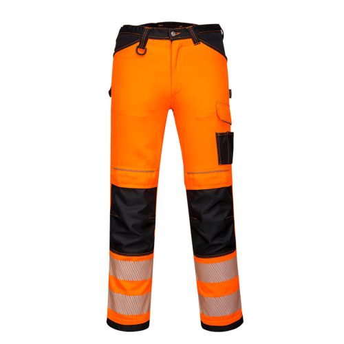 Portwest PW303 PW3 Hi-Vis könnyű stretch nadrág Narancs / Fekete - 28