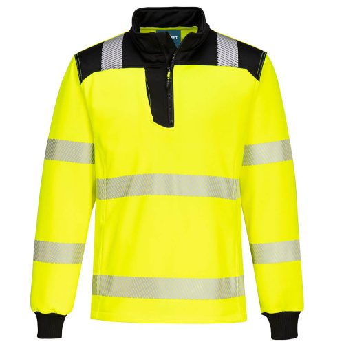 Portwest PW326 PW3 Hi-Vis 1/4 Zippzáras hosszú ujjú póló Sárga / Fekete - S