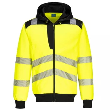   Portwest PW327 PW3 Hi-Vis zippzáras kapucnis pulóver Sárga/Fekete - S
