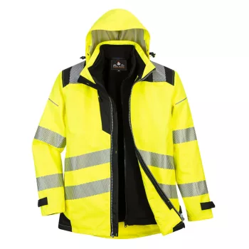 Portwest PW365 PW3 Hi-Vis 3-in-1 kabát Sárga/Fekete - S