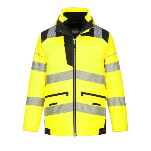 Portwest PW367 PW3 Hi-Vis 5-in-1 kabát Sárga / Fekete - S