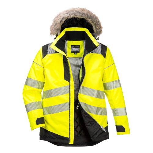 Portwest PW369 PW3 Hi-Vis Parka télikabát Sárga / Fekete - S