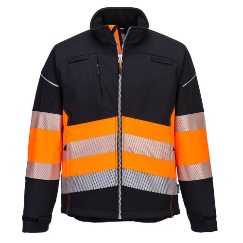 Portwest PW375 PW3 Hi-Vis Class 1 Softshell kabát (3L) Fekete / Narancs - S