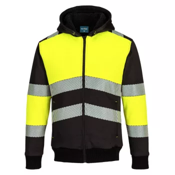   Portwest PW377 PW3 Class 1 zippzáros téli kapucnis pulóver Sárga/Fekete - S