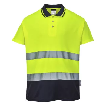   Portwest S174 Kéttónusú Cotton Comfort póló Sárga/Navy - S