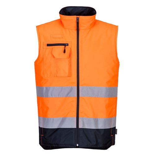 Portwest S267 Hi-Vis kéttónusú mellény Narancs / Navy - S