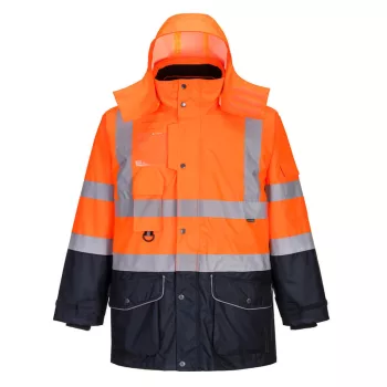   Portwest S426 Hi-Vis 7 az 1-ben kontraszt Traffic kabát Narancs/Navy - S