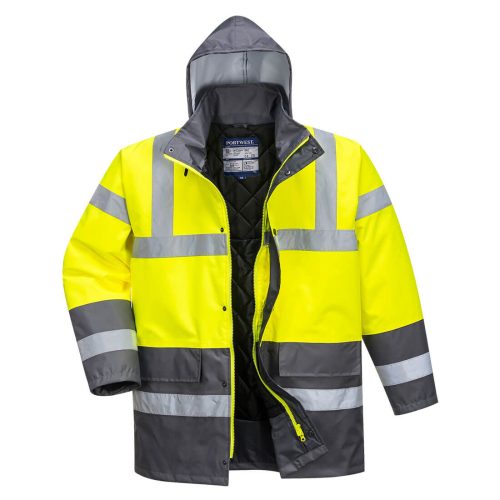 Portwest S466 Hi-Vis Kéttónusú Traffic kabát Sárga / Szürke - S