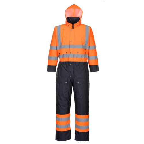 Portwest S485 Hi-Vis Contrast bélelt overál Narancs / Navy - S