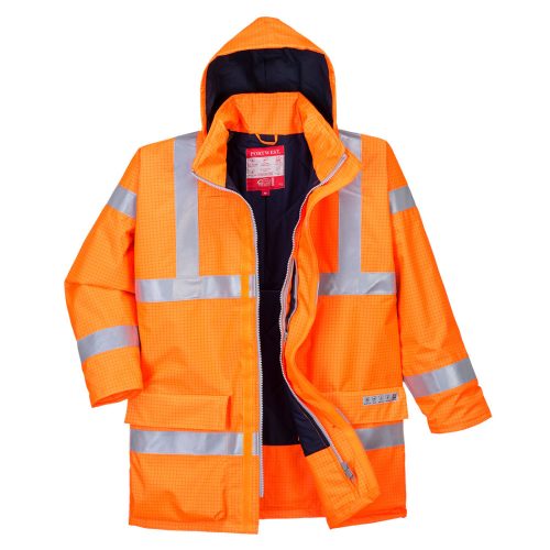 Portwest S778 Bizflame Rain Hi-Vis antisztatikus FR kabát Narancs - XS