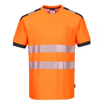 Portwest T181 PW3 Hi-Vis póló S/S Narancs/Szürke - S