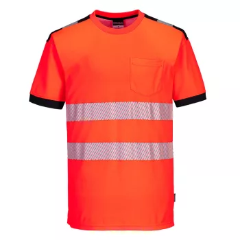 Portwest T181 PW3 Hi-Vis póló S/S Piros/Fekete - S