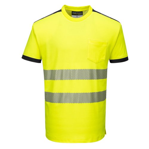 Portwest T181 PW3 Hi-Vis póló S/S Sárga / Fekete - XS