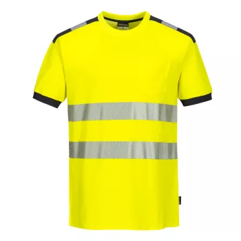 Portwest T181 PW3 Hi-Vis póló S/S Sárga/Szürke - S