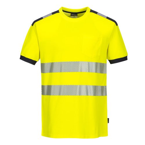 Portwest T181 PW3 Hi-Vis póló S/S Sárga / Szürke - S