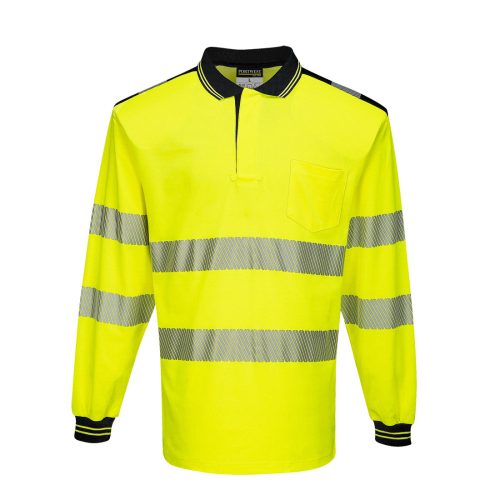 Portwest T184 PW3 Hi-Vis hosszú ujjú pólóing Sárga / Fekete - XS