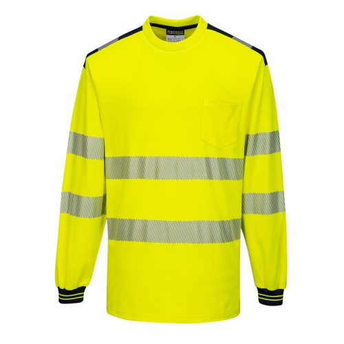 Portwest T185 PW3 Hi-Vis hosszú ujjú póló Sárga / Fekete - S