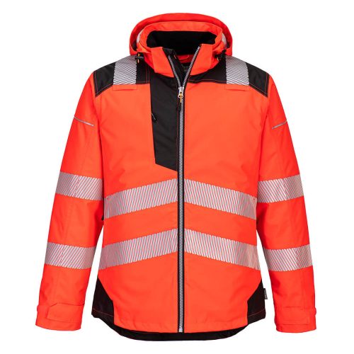 Portwest T400 PW3 Hi-Vis télikabát Piros / Fekete - S