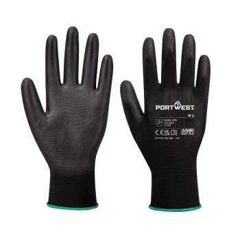   Portwest VB120 PU tenyérmártott kesztyű (288 pár) Fekete - XS