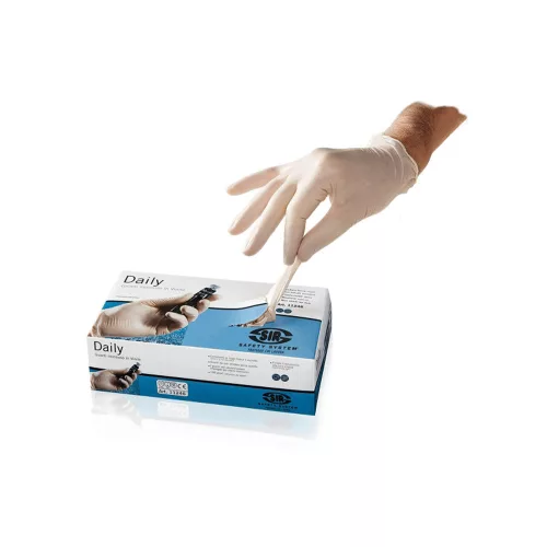 Sir Safety System Daily, vinyl egyszerhasználatos kesztyű - 100db/doboz fehér 08/M