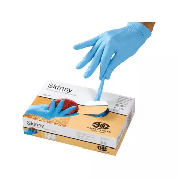   Sir Safety System Skinny, nitril egyszerhasználatos kesztyű - 100db/doboz világoskék 07/S