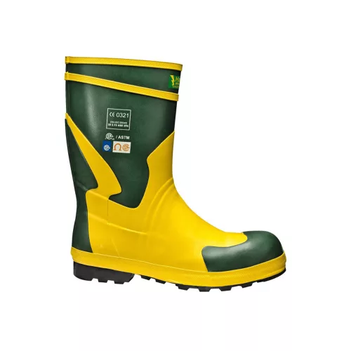 Sir Safety System Dielectrical SB E FO HRO SRA villanyszerelő gumicsizma sárga/zöld 45